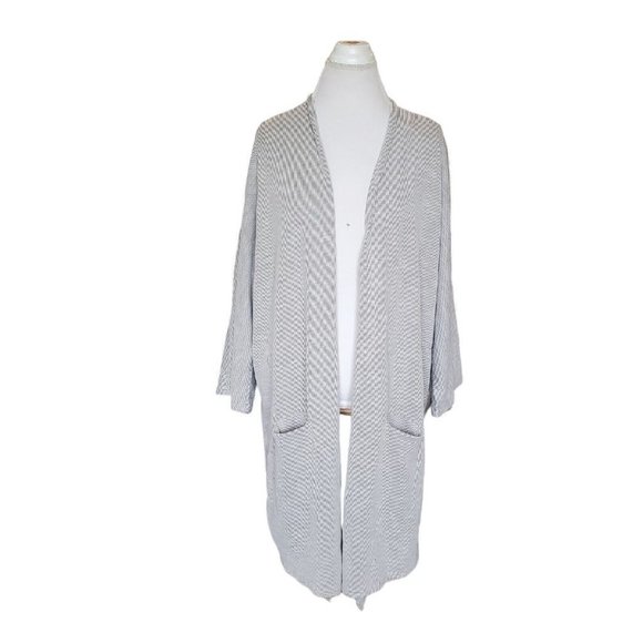 Anthropologie DONNI Ribbed Open Front Cardigan Jacket Duster‎ One Size Lagenlook - Picture 2 of 11